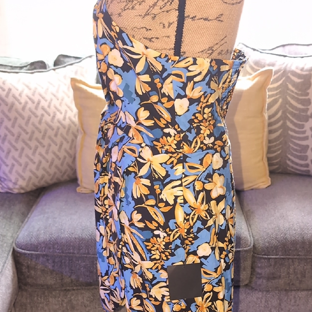 Lulu's Halter Floral Dress - Blue and Black - Picture 7 of 10